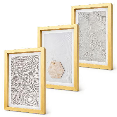 Ensemble de 3 tableaux Textures légères sur le sable, style bohème délicat