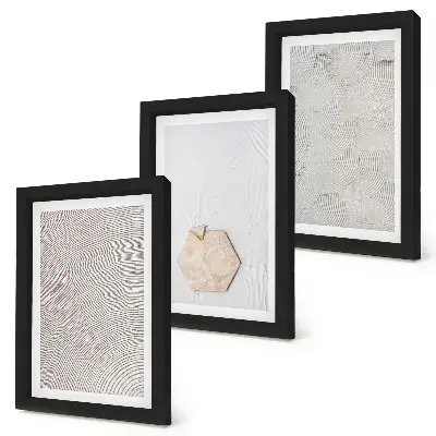 Ensemble de 3 tableaux textures légères sur le sable au style bohème délicat