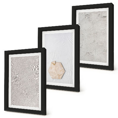 Ensemble de 3 tableaux Textures légères sur le sable, style bohème délicat