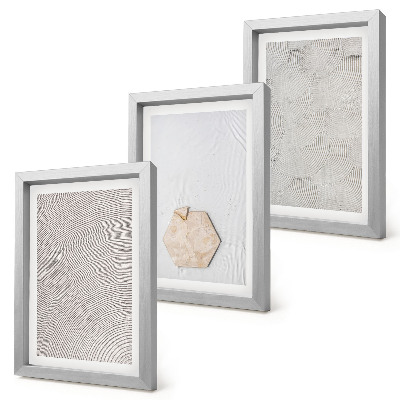 Ensemble de 3 tableaux Textures légères sur le sable, style bohème délicat
