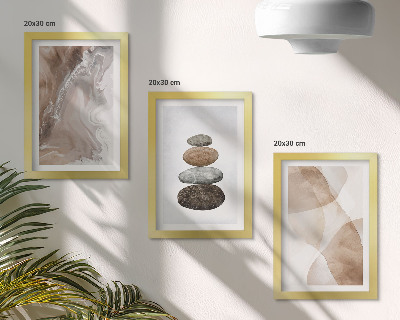 Mur de cadres Des formes abstraites, des structures peintes dans des tons pastel