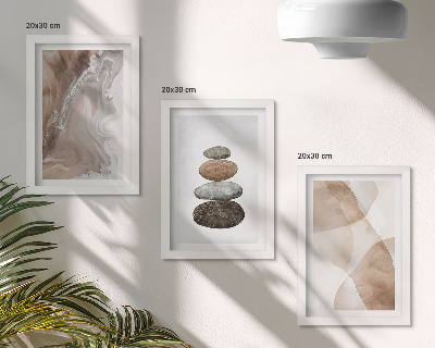 Mur de cadres Des formes abstraites, des structures peintes dans des tons pastel