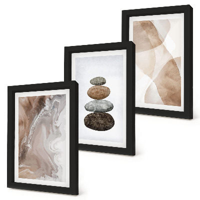 Mur de cadres Des formes abstraites, des structures peintes dans des tons pastel