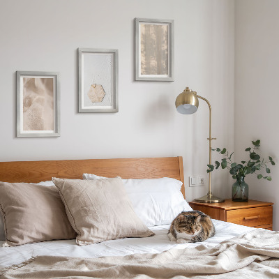 Mur de cadres Des textures subtiles dans un style bohème naturel