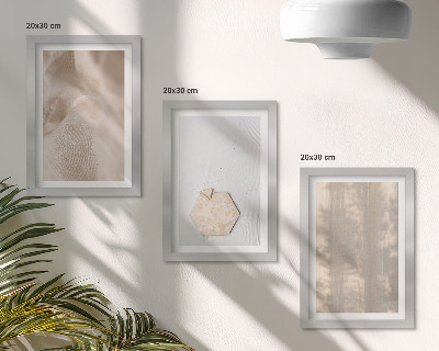Mur de cadres Des textures subtiles dans un style bohème naturel