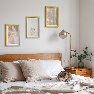 Mur de cadres Des textures subtiles dans un style bohème naturel