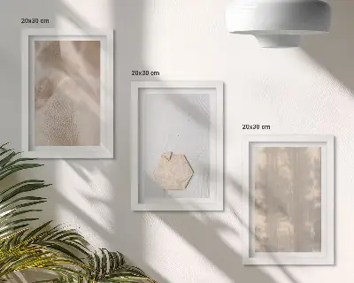 Mur de cadres avec des textures subtiles au style bohème naturel