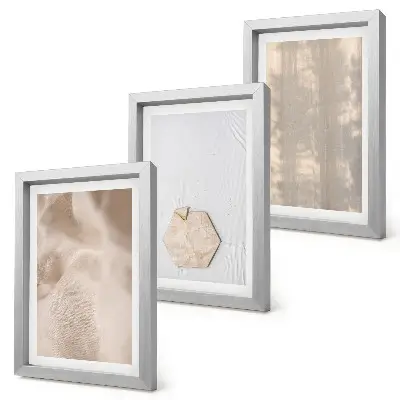 Mur de cadres avec des textures subtiles au style bohème naturel