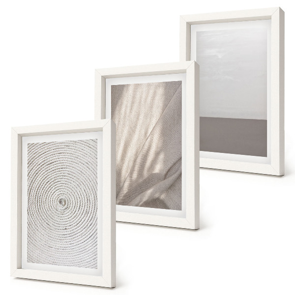 Lot de 3 tableaux Des textures naturelles délicates dans un style bohème