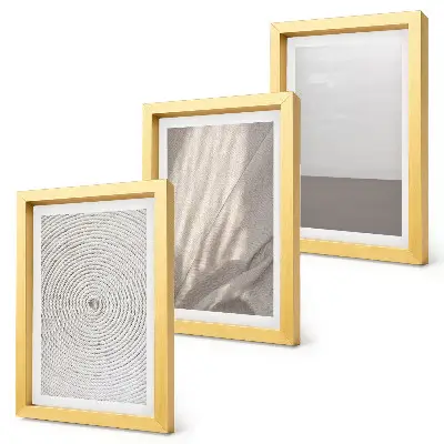 Lot de 3 tableaux aux textures naturelles délicates dans un style bohème