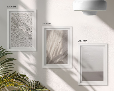 Lot de 3 tableaux Des textures naturelles délicates dans un style bohème