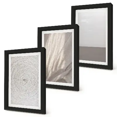 Lot de 3 tableaux aux textures naturelles délicates dans un style bohème