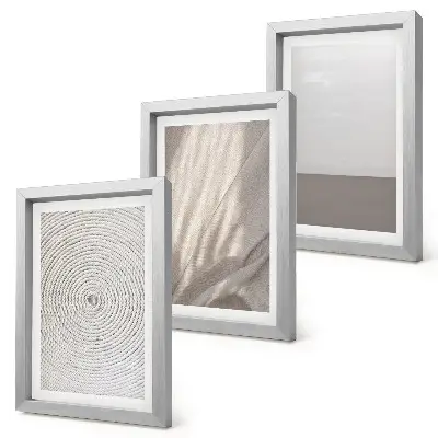 Lot de 3 tableaux aux textures naturelles délicates dans un style bohème