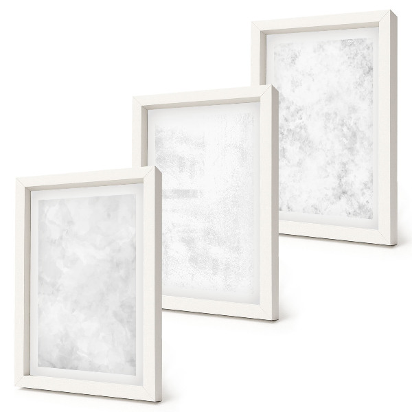 Lot de 3 tableaux Points blancs sur des fonds minimalistes en toile
