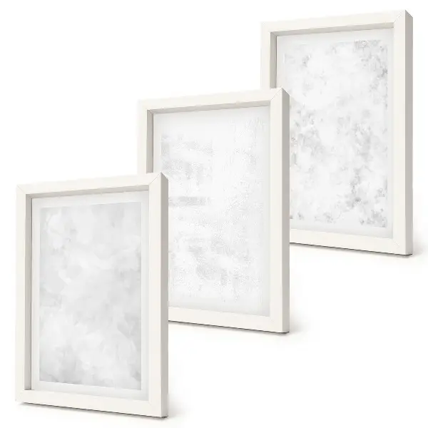 Lot de 3 tableaux points blancs sur fond minimaliste en toile