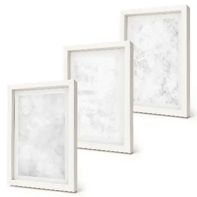 Lot de 3 tableaux points blancs sur fond minimaliste en toile
