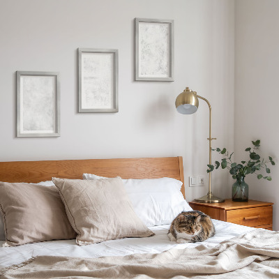 Lot de 3 tableaux Points blancs sur des fonds minimalistes en toile