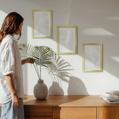 Lot de 3 tableaux Points blancs sur des fonds minimalistes en toile