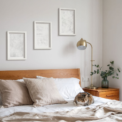 Lot de 3 tableaux Points blancs sur des fonds minimalistes en toile