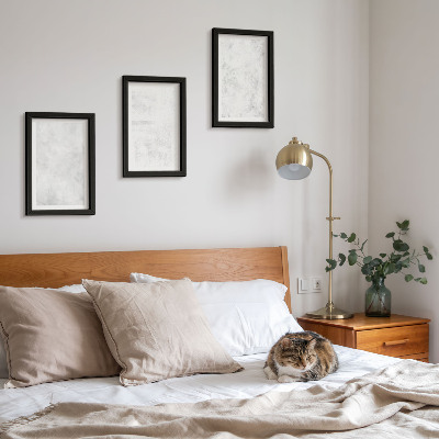 Lot de 3 tableaux Points blancs sur des fonds minimalistes en toile