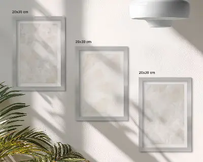 Ensemble de 3 tableaux structures en pierre de marbre blanc pastel