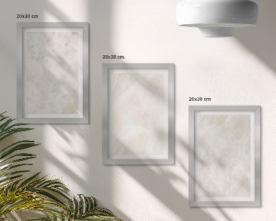 Ensemble de 3 tableaux Structures en pierre pastel de marbre blanc