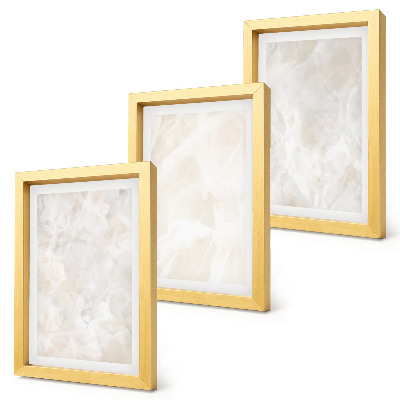 Ensemble de 3 tableaux Structures en pierre pastel de marbre blanc