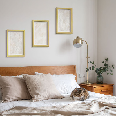 Ensemble de 3 tableaux Structures en pierre pastel de marbre blanc