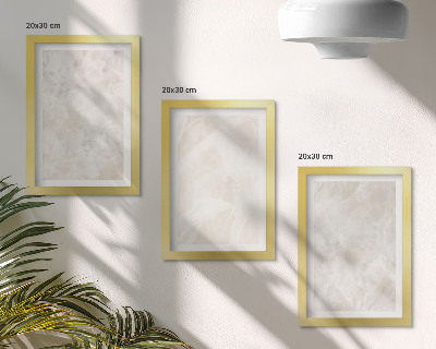 Ensemble de 3 tableaux Structures en pierre pastel de marbre blanc