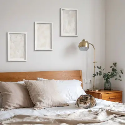 Ensemble de 3 tableaux structures en pierre de marbre blanc pastel
