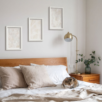 Ensemble de 3 tableaux Structures en pierre pastel de marbre blanc