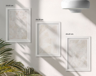 Ensemble de 3 tableaux Structures en pierre pastel de marbre blanc