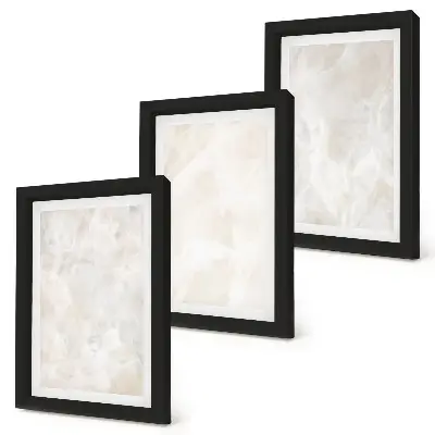 Ensemble de 3 tableaux structures en pierre de marbre blanc pastel