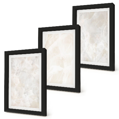 Ensemble de 3 tableaux Structures en pierre pastel de marbre blanc