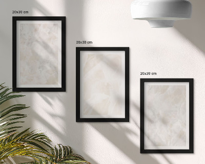 Ensemble de 3 tableaux Structures en pierre pastel de marbre blanc