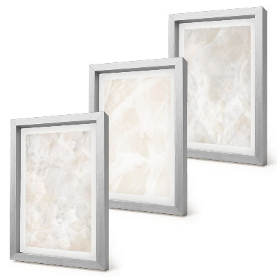 Ensemble de 3 tableaux Structures en pierre pastel de marbre blanc
