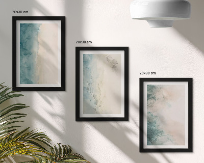 Lot de 3 tableaux Peintures à l'aquarelle sur toile, style minimaliste