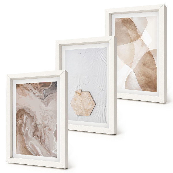 Ensemble de 3 tableaux Abstraction de designer inspirée par la nature