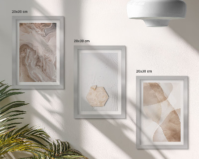 Ensemble de 3 tableaux Abstraction de designer inspirée par la nature