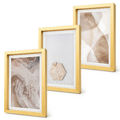 Ensemble de 3 tableaux Abstraction de designer inspirée par la nature