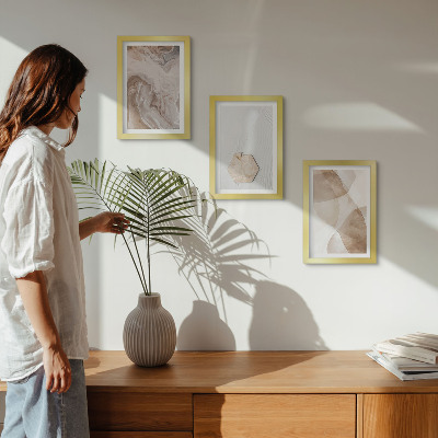 Ensemble de 3 tableaux Abstraction de designer inspirée par la nature