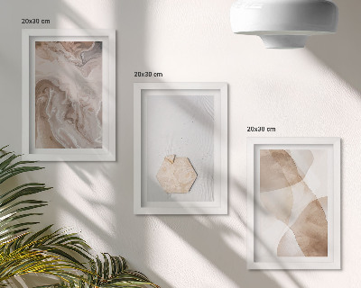 Ensemble de 3 tableaux Abstraction de designer inspirée par la nature