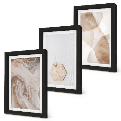 Ensemble de 3 tableaux Abstraction de designer inspirée par la nature