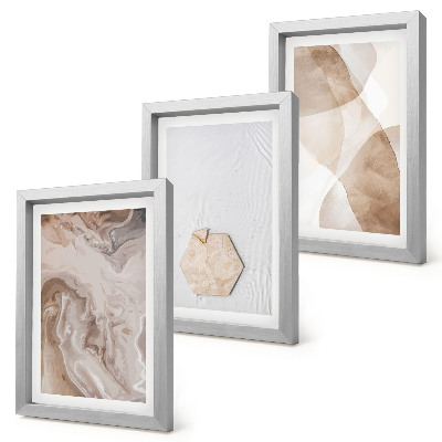 Ensemble de 3 tableaux Abstraction de designer inspirée par la nature