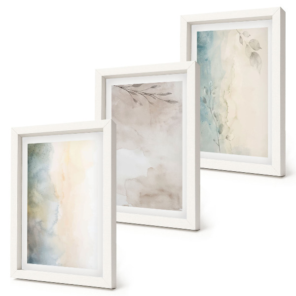 Lot de 3 tableaux Cartons délicats de peintures aquarelles
