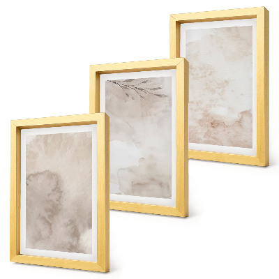 Ensemble de 3 tableaux Texture de peinture aquarelle renversée, style bohème