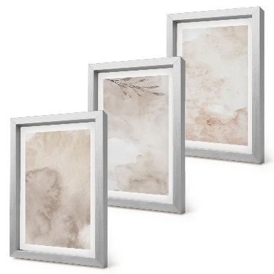 Ensemble de 3 tableaux Texture de peinture aquarelle renversée, style bohème