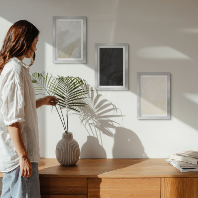 Lot de 3 tableaux Des structures aux nuances de minimalisme variées
