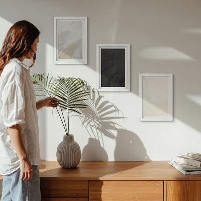 Lot de 3 tableaux Des structures aux nuances de minimalisme variées