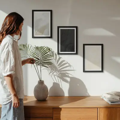Lot de 3 tableaux aux nuances de minimalisme variées